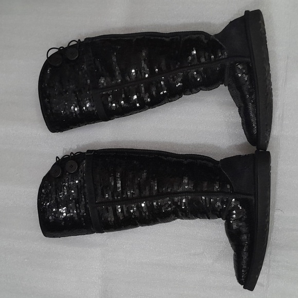 UGG Austrailia The Bailey Over the Knee Button Sparkle Sequin Boots Size 5 - Picture 2 of 6